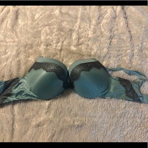 VS Teal Silky and Lace Bra